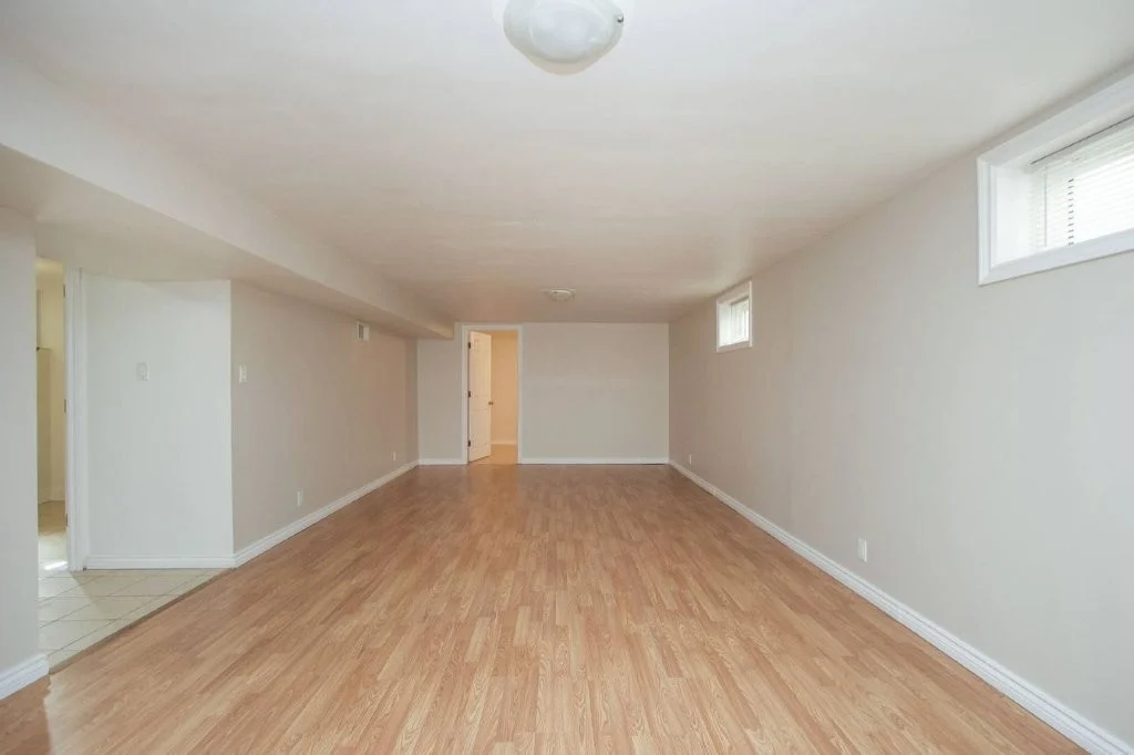 Bright finished recreation room with above-grade windows